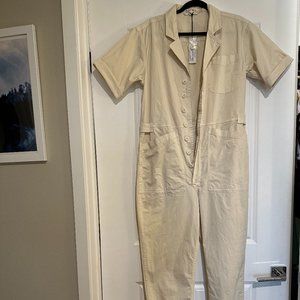 Cream Short Sleeve Alex Mill Jumpsuit